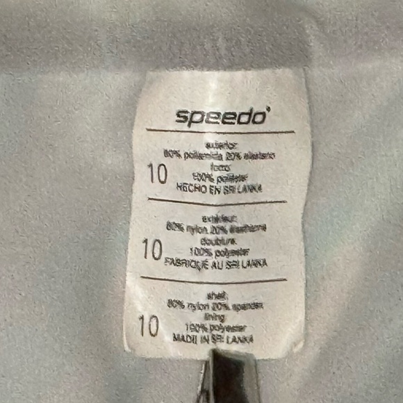 Speedo Turquoise Black Gray Abstract One Piece Bathing Suit Size 10 - Picture 10 of 11